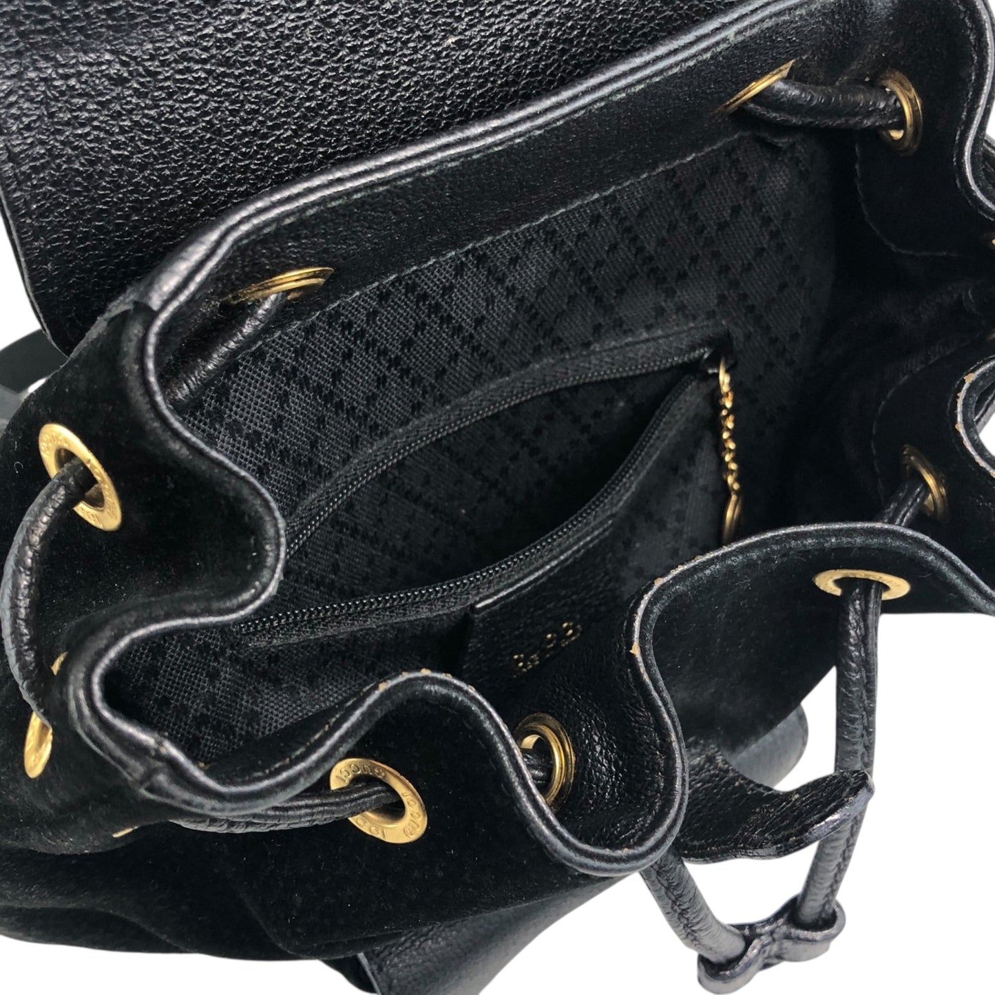 GUCCI Bamboo Turn Lock Backpack Black Vintage bkpfsf