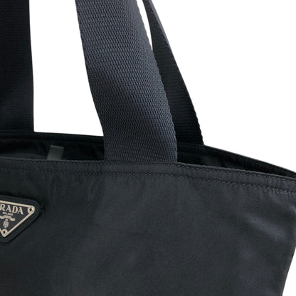 PRADA Tessuto Triangle Logo Handbag Totebag Black Vintage ij43tr
