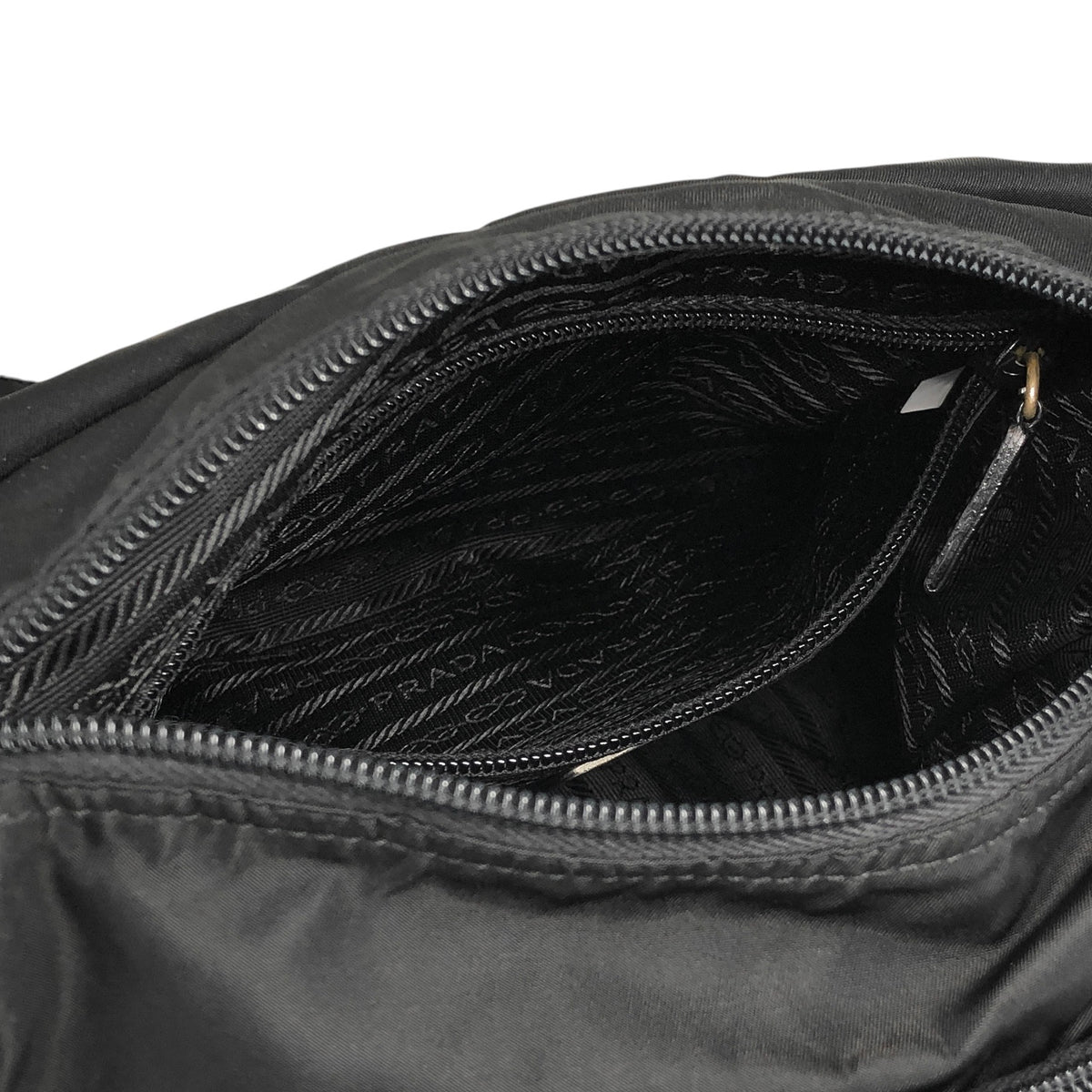PRADA Tessuto Triangle Logo Shoulder bag Black Vintage p4wsch