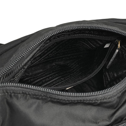 PRADA Tessuto Triangle Logo Shoulder bag Black Vintage p4wsch