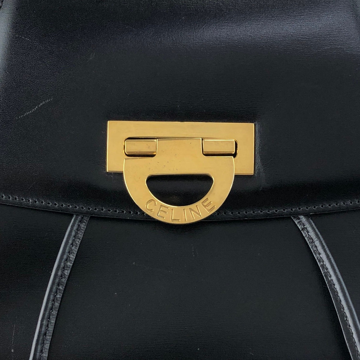 CELINE Gancini Backpack Black Vintage 6s3thv