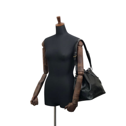 LOUIS VUITTON Epi Drawstring Shoulder bag Black Vintage jpzhvn