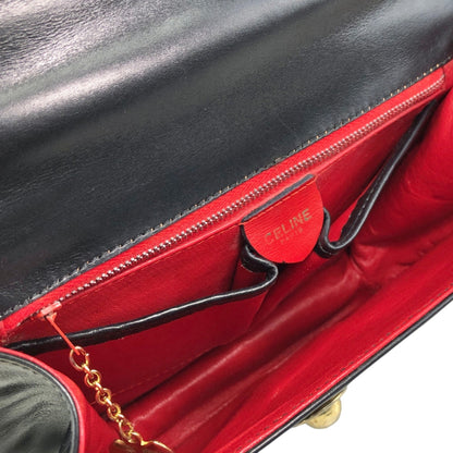 CELINE Starball Top Handle Handbag Black Vintage idde2j