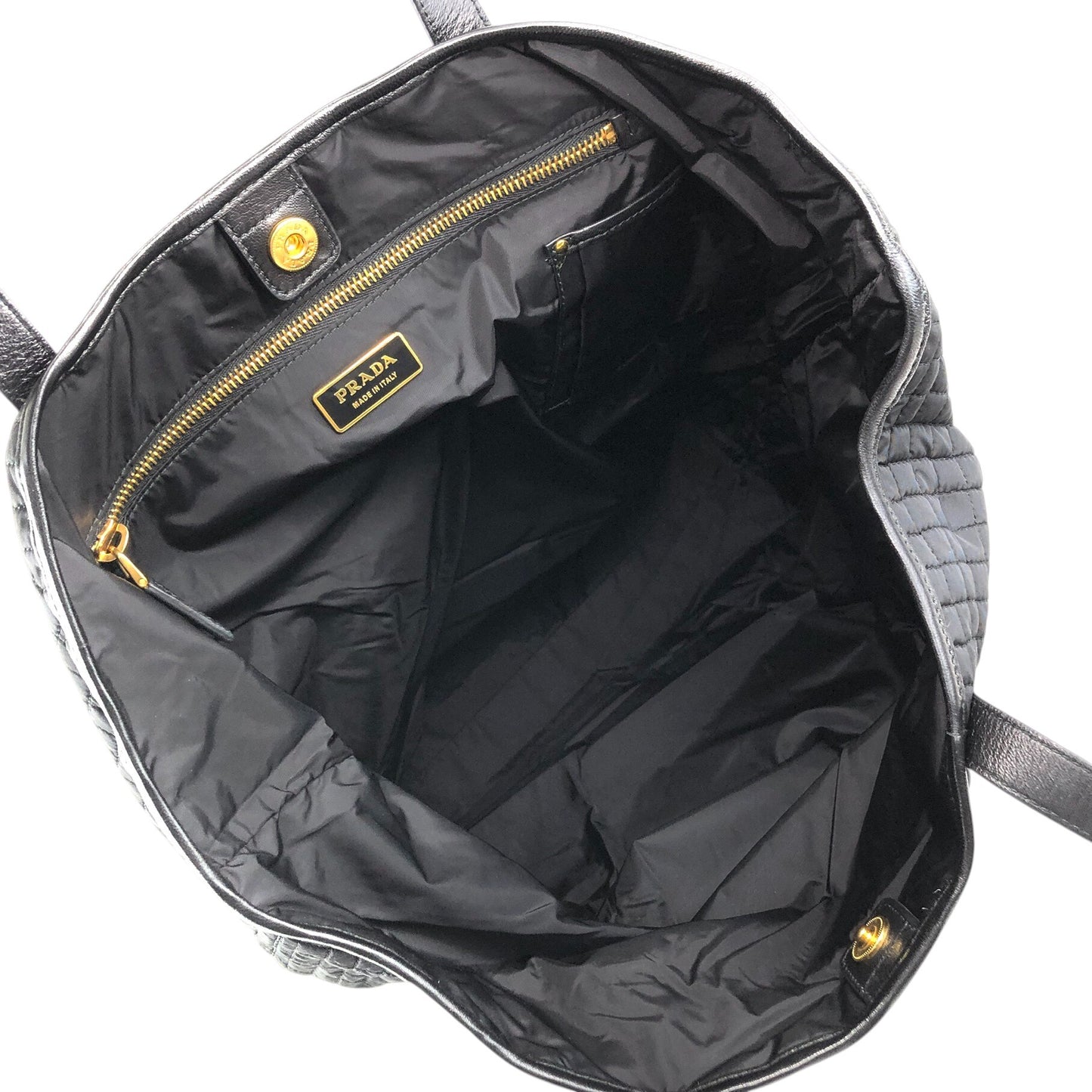 PRADA Triangle Logo Handbag Black Vintage vjh8nj