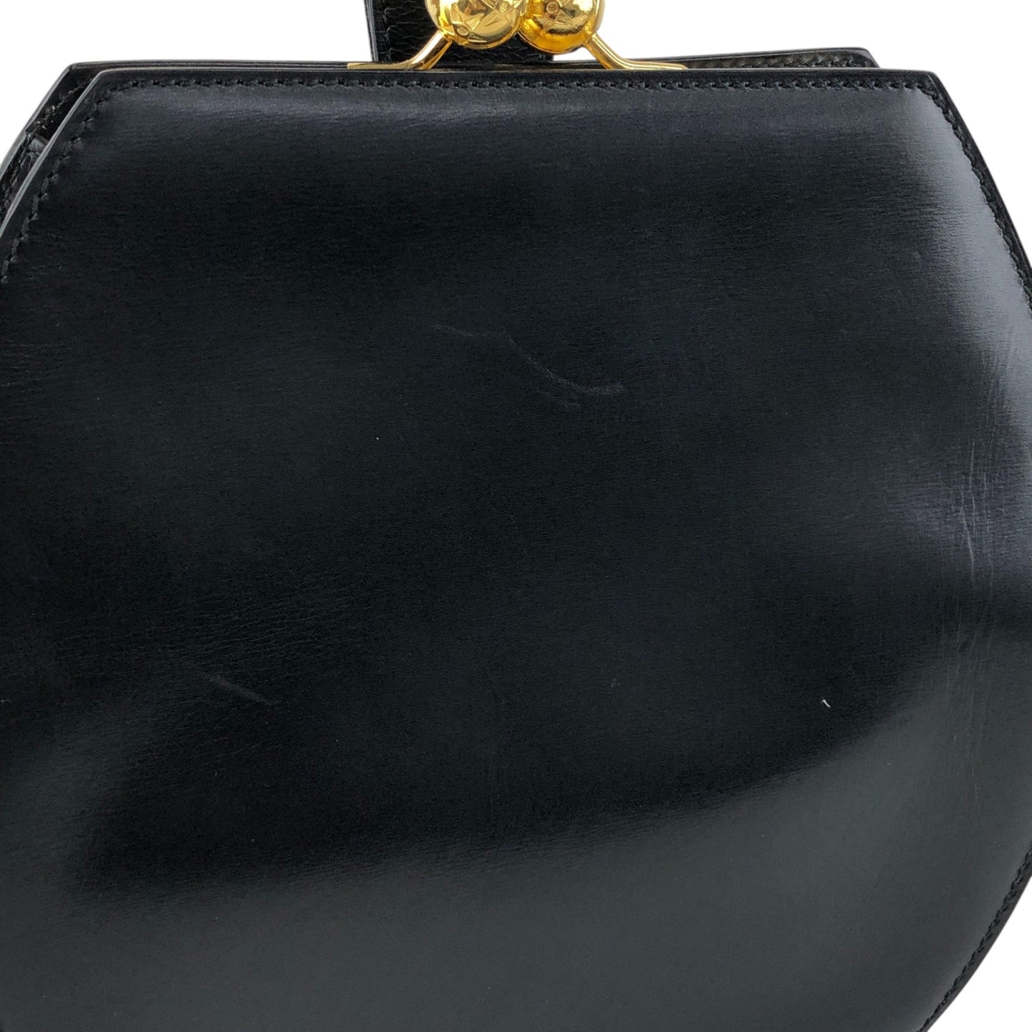 CELINE Metal Clasp Handbag Black Vintage sip54y