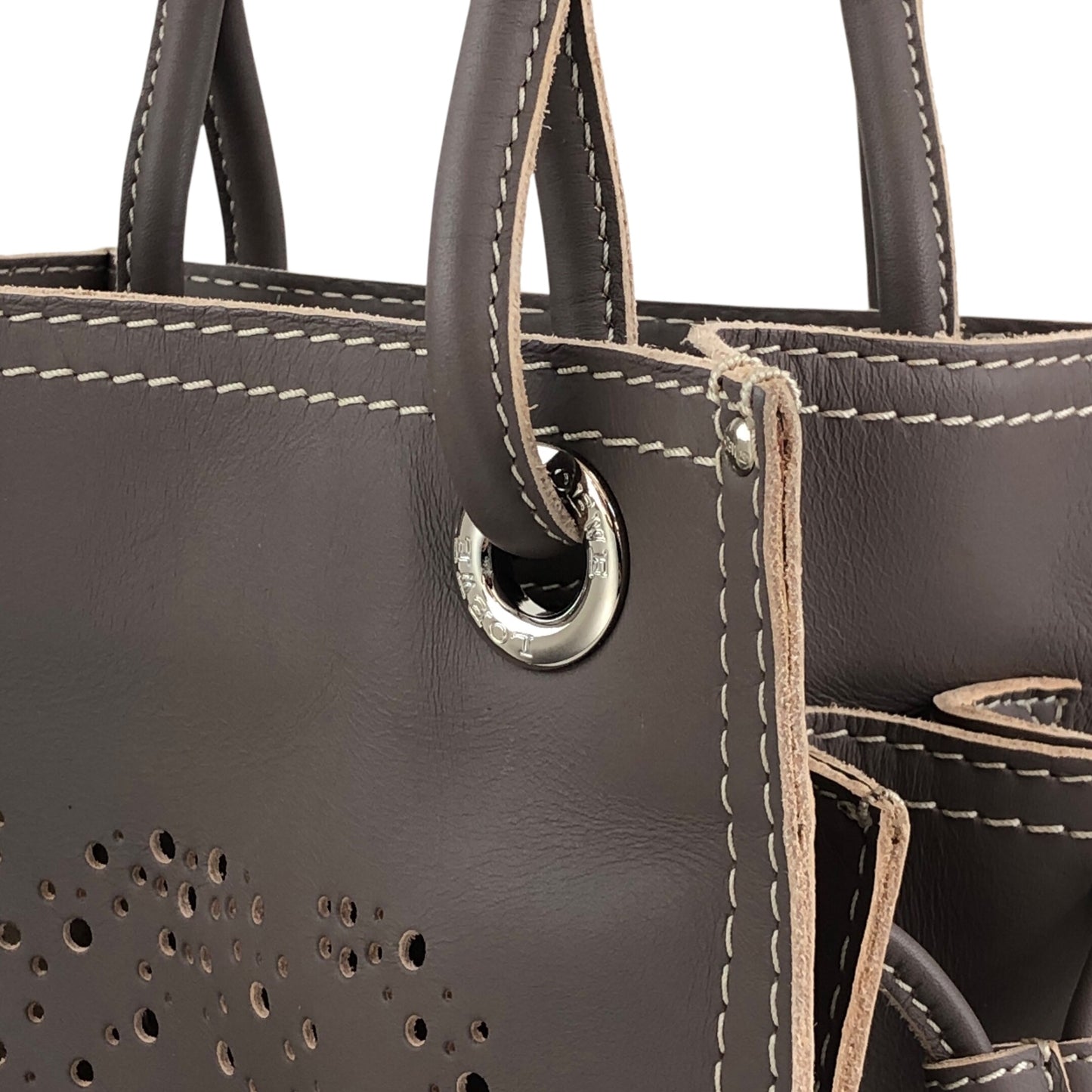 LOEWE Anagram Handbag Totebag Brown Vintage cgduag