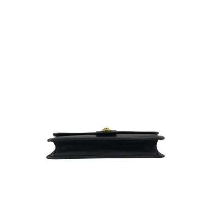 CELINE Gancini Shoulder bag Black Vintage 2tmayw