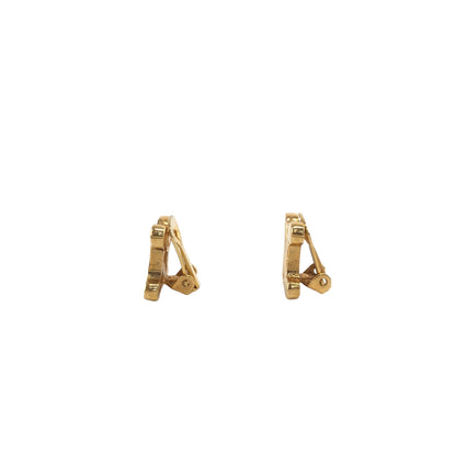 CELINE Triomphe Earrings Gold Vintage x2tnrv