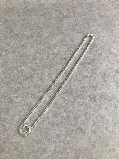 GUCCI Interlocking SILVER925 Necklace Silver Vintage wfkvih