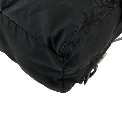 PRADA Tessuto Triangle Logo Double Pocket Backpack Black Vintage msvumv