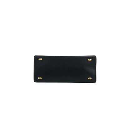 CELINE Turn Lock Handbag Black Vintage 6caidw