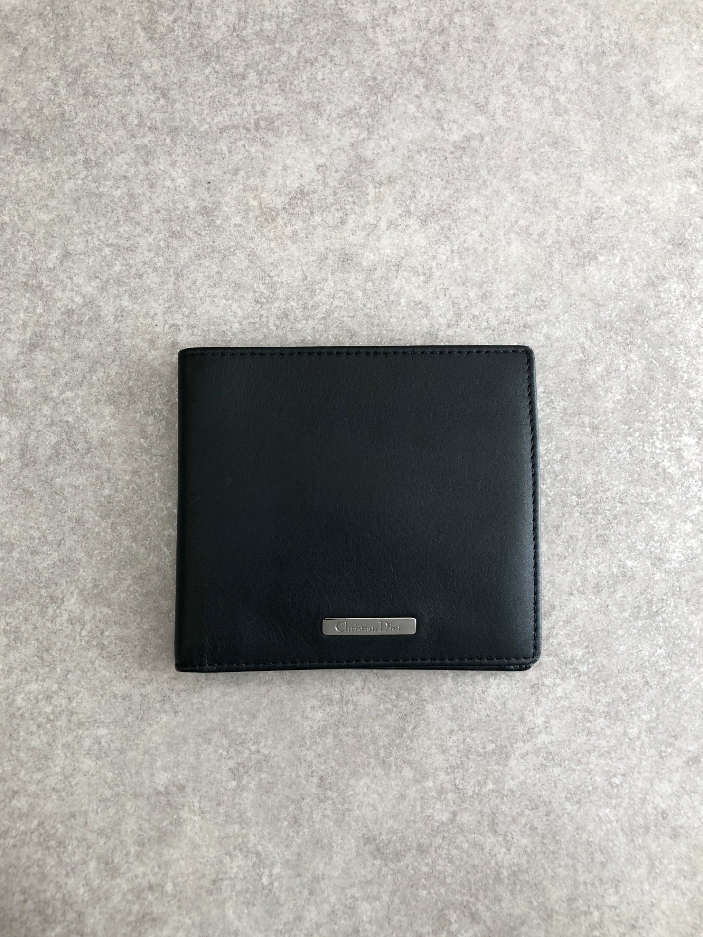 Christian Dior Logo Folded Wallet Black Vintage wafc3a