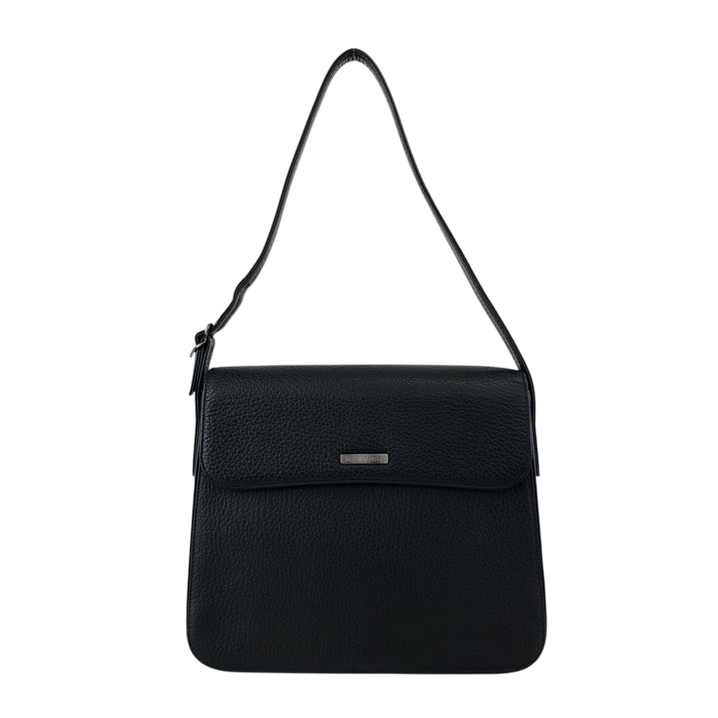 Yves Saint Laurent Logo Shoulder bag Black Vintage vgm3f4