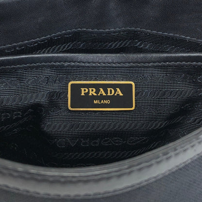 PRADA Logo Shoulder bag Black Vintage 4w22ct