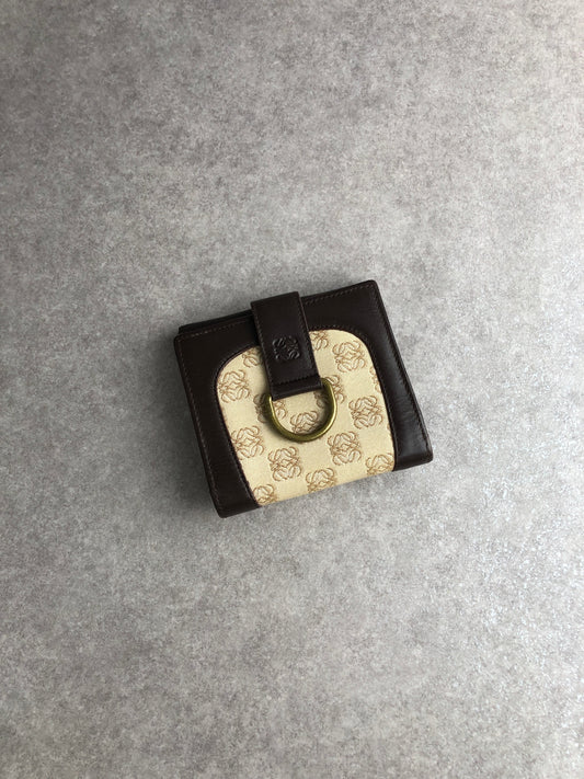 LOEWE Anagram Folded Wallet Beige Vintage etbwwx