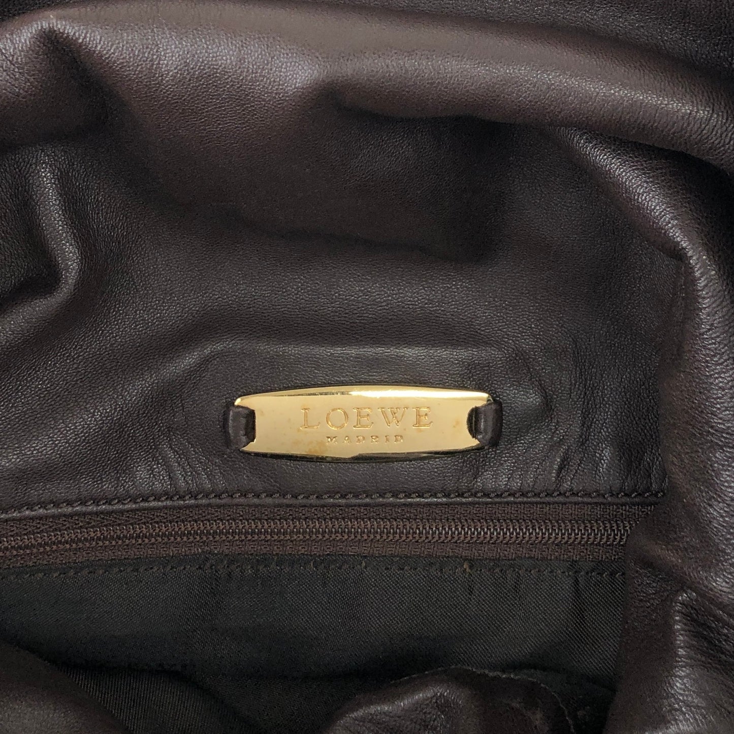 LOEWE Anagram Drawstring Shoulder bag Brown Vintage 7ep7z7