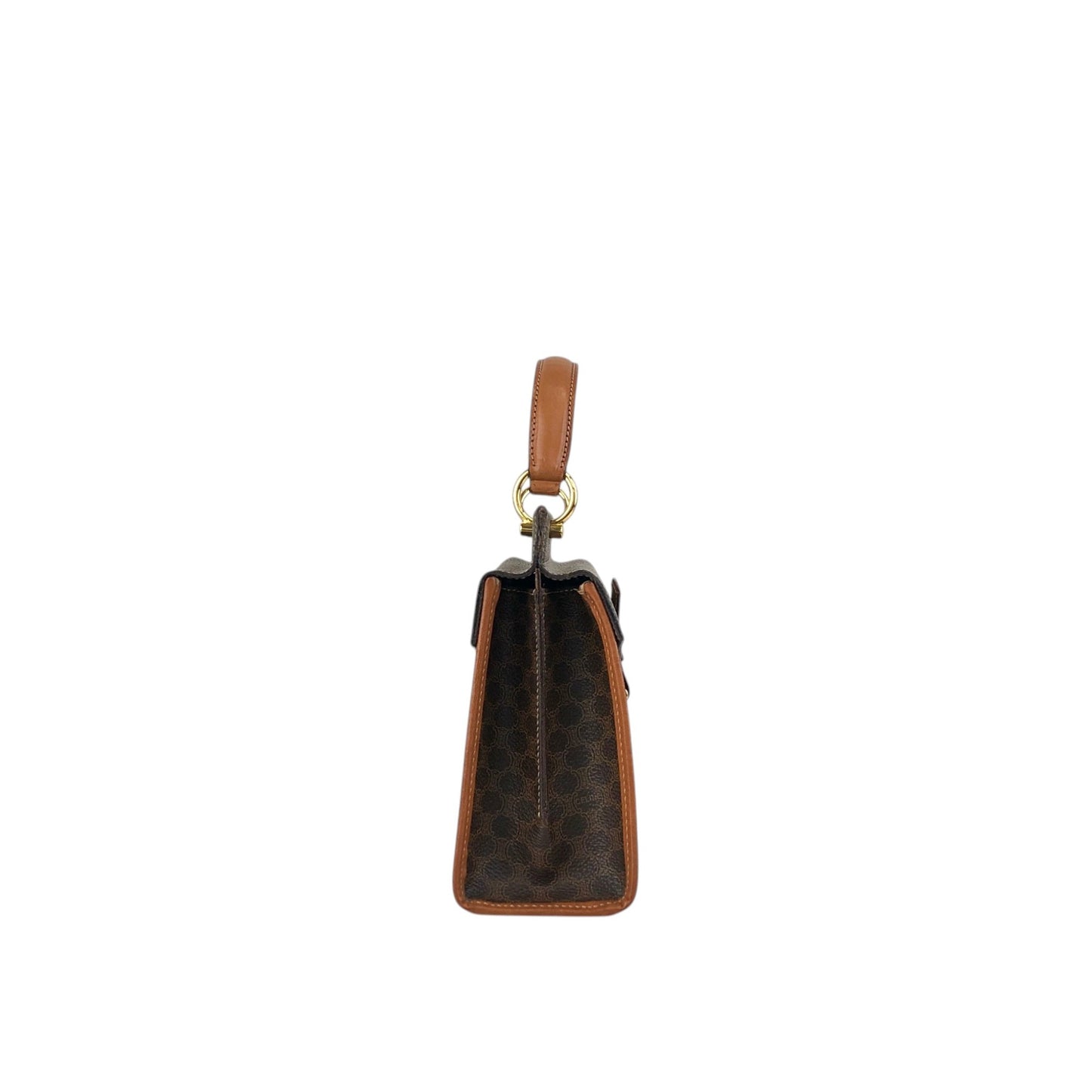 CELINE Macadam Gancini Two-way Handbag Shoulder bag Brown Vintage kgm5ej