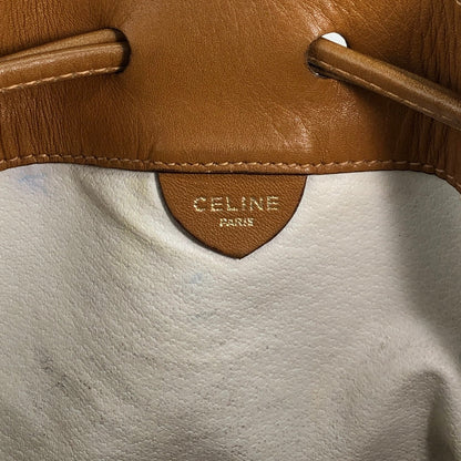 CELINE Macadam  Blason Drawstring  Shoulder bag White Vintage 6vdzju