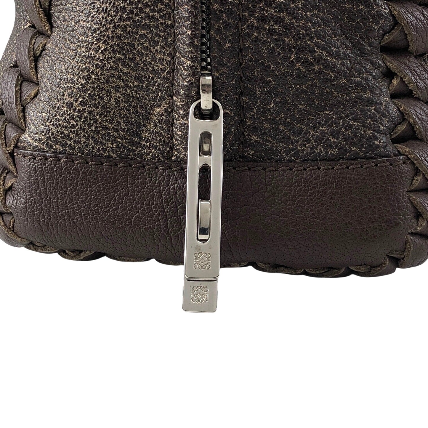 LOEWE Amazona28 Anagram Handbag Boston bag Brown Vintage rd4izx