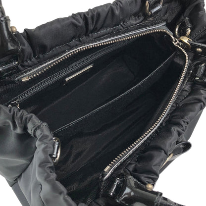 Salvatore Ferragamo Gancini Two-way Handbag Shoulder bag Black Vintage uazc8j
