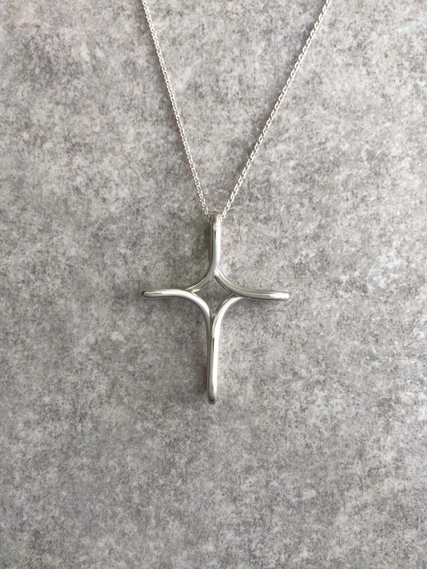Tiffany & Co. Cross Motif SILVER925 Necklace Silver Vintage 57zzaz