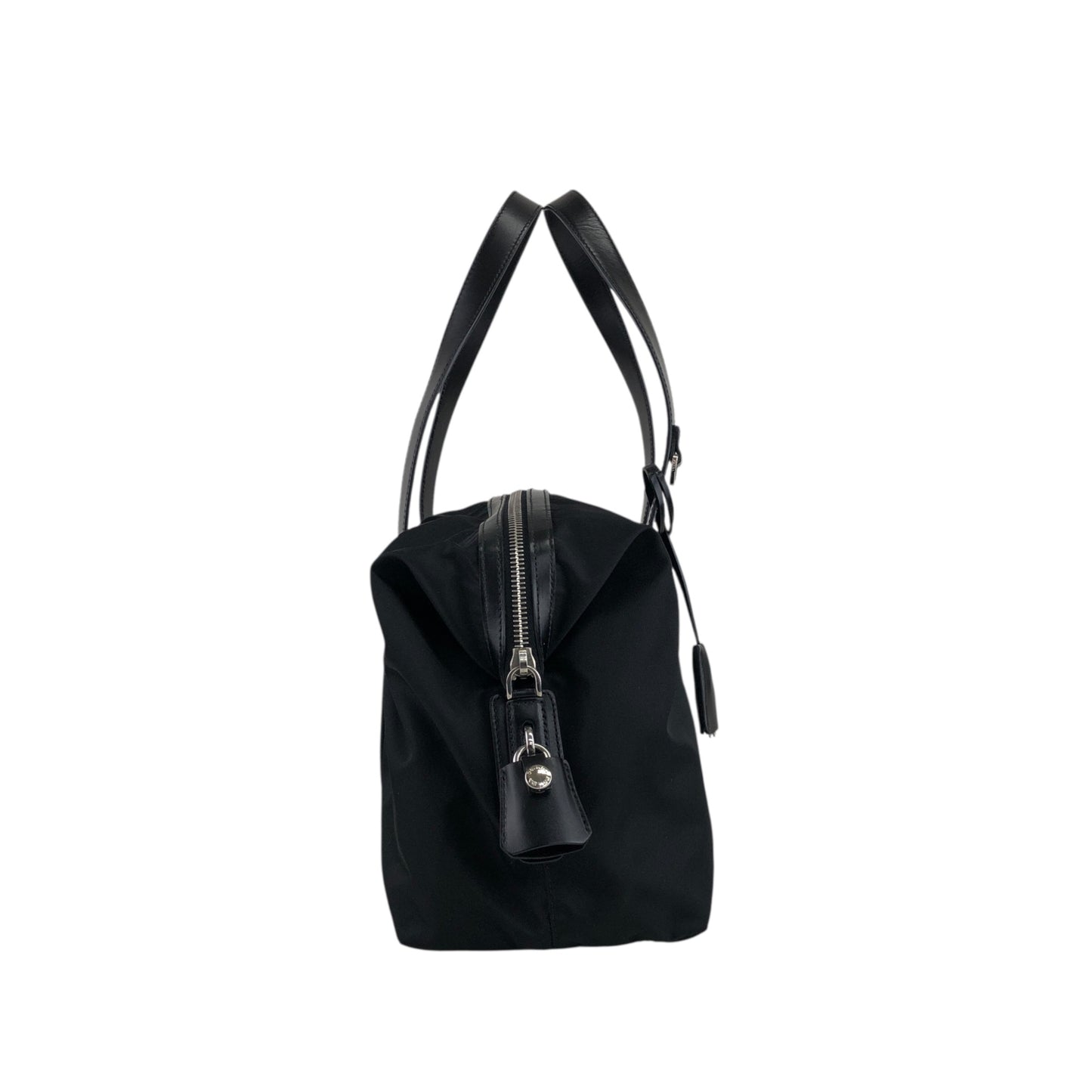 PRADA Tessuto Triangle Logo Handbag Black Vintage vgh2dk