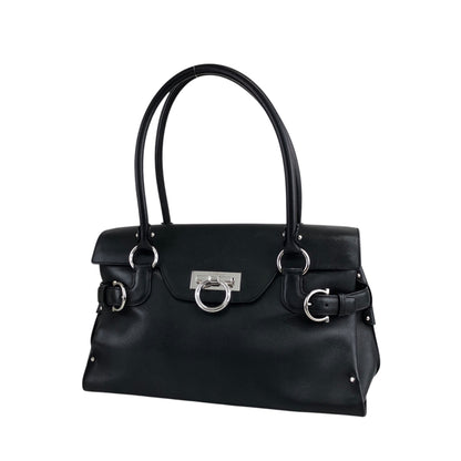 Salvatore Ferragamo Gancini Handbag Black Vintage b236p8