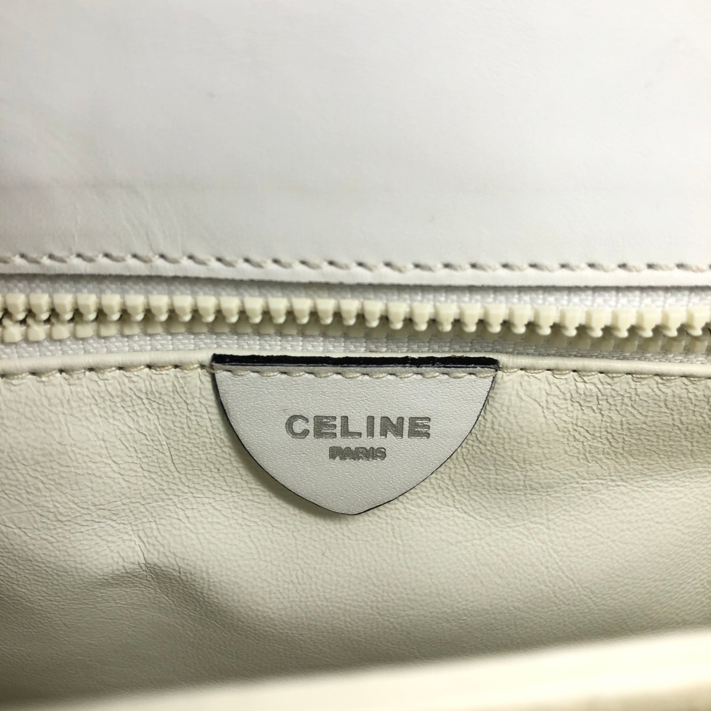 CELINE Shoulder bag White×Black Vintage d2pyg5