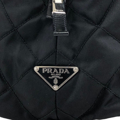 PRADA Triangle Logo Chain Shoulder bag Black Vintage 4gbnas