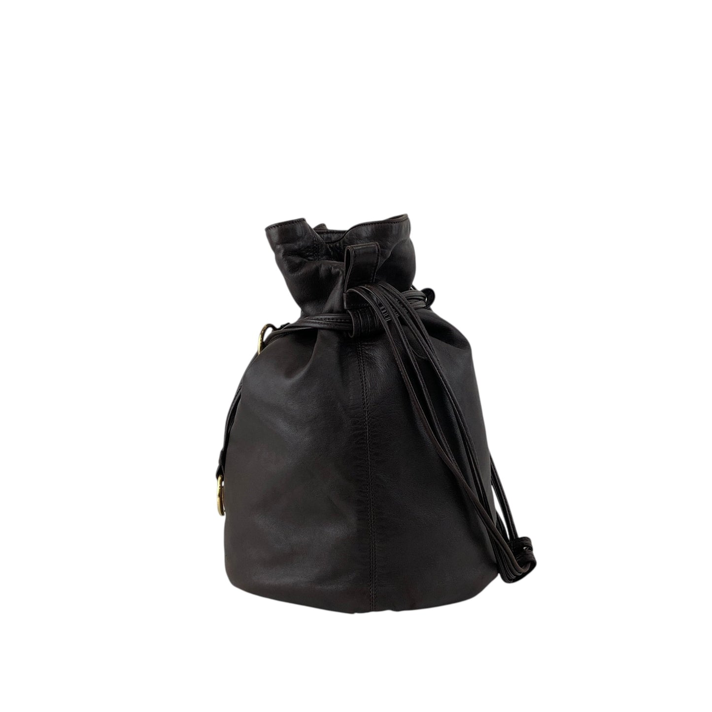 LOEWE Anagram Drawstring Shoulder bag Brown Vintage 7ep7z7
