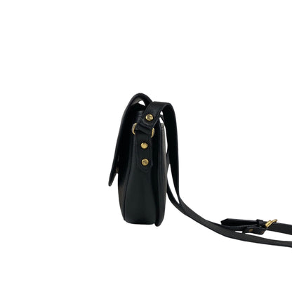 Yves Saint Laurent YSL Logo Flap Shoulder bag Black Vintage hrxn3f