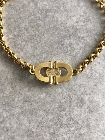 CELINE Horse Bit Bracelet Gold Vintage mu2jn4