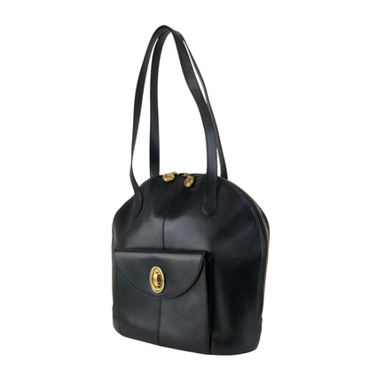 Christian Dior CD Logo Turn Lock Shoulder bag Black Vintage 7ng3ku