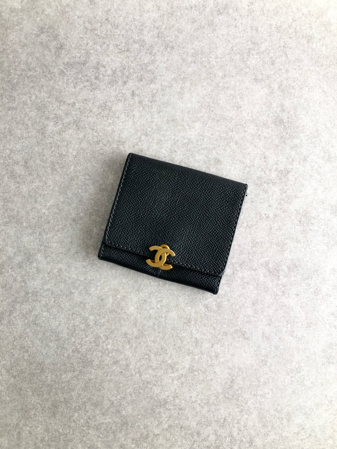 CHANEL Coco Mark Coin Purse Black Vintage zmnjmp