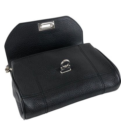 Salvatore Ferragamo Gancini Chain Shoulder bag Black Vintage sj8amk