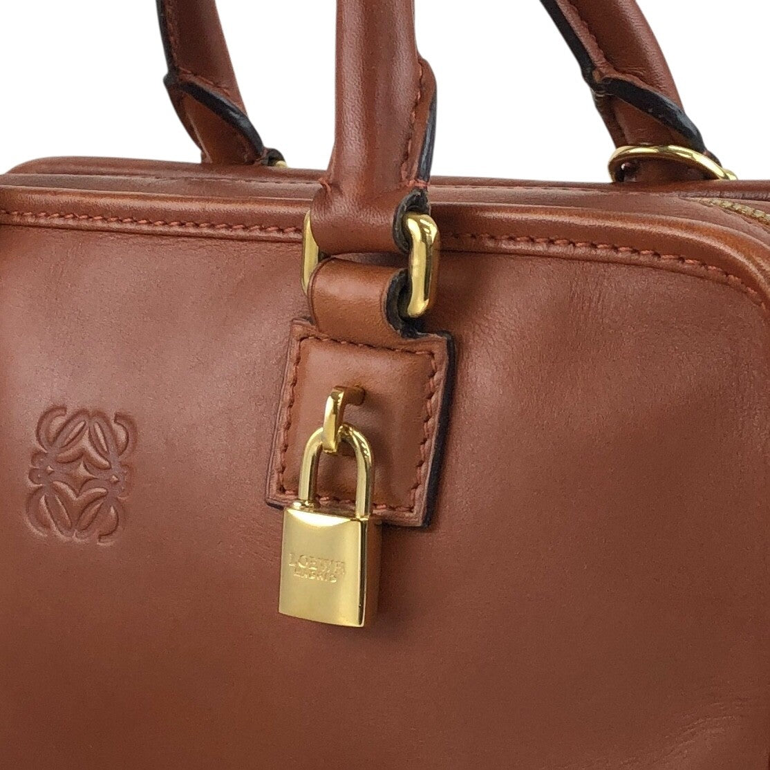 LOEWE Amazona23 Anagram Two-way Small Boston bag Shoulder bag Brown Vintage 3m6b28