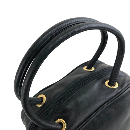LOEWE Anagram Leather Handbag Black Vintage vpng2m