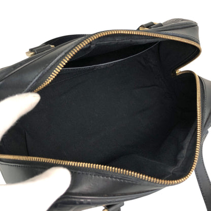 CELINE Logo Embossed Handbag Black Vintage 2jj6ge