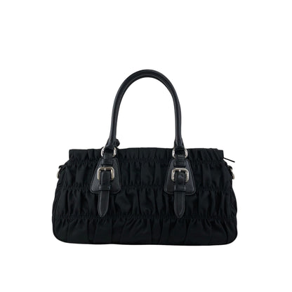 PRADA Tessuto Triangle Logo Two-way Handbag Shoulder bag Black Vintage kcds2w