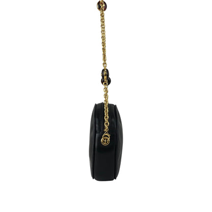 FENDI Logo Embossed Chain Shoulder bag Black Vintage d26mnc