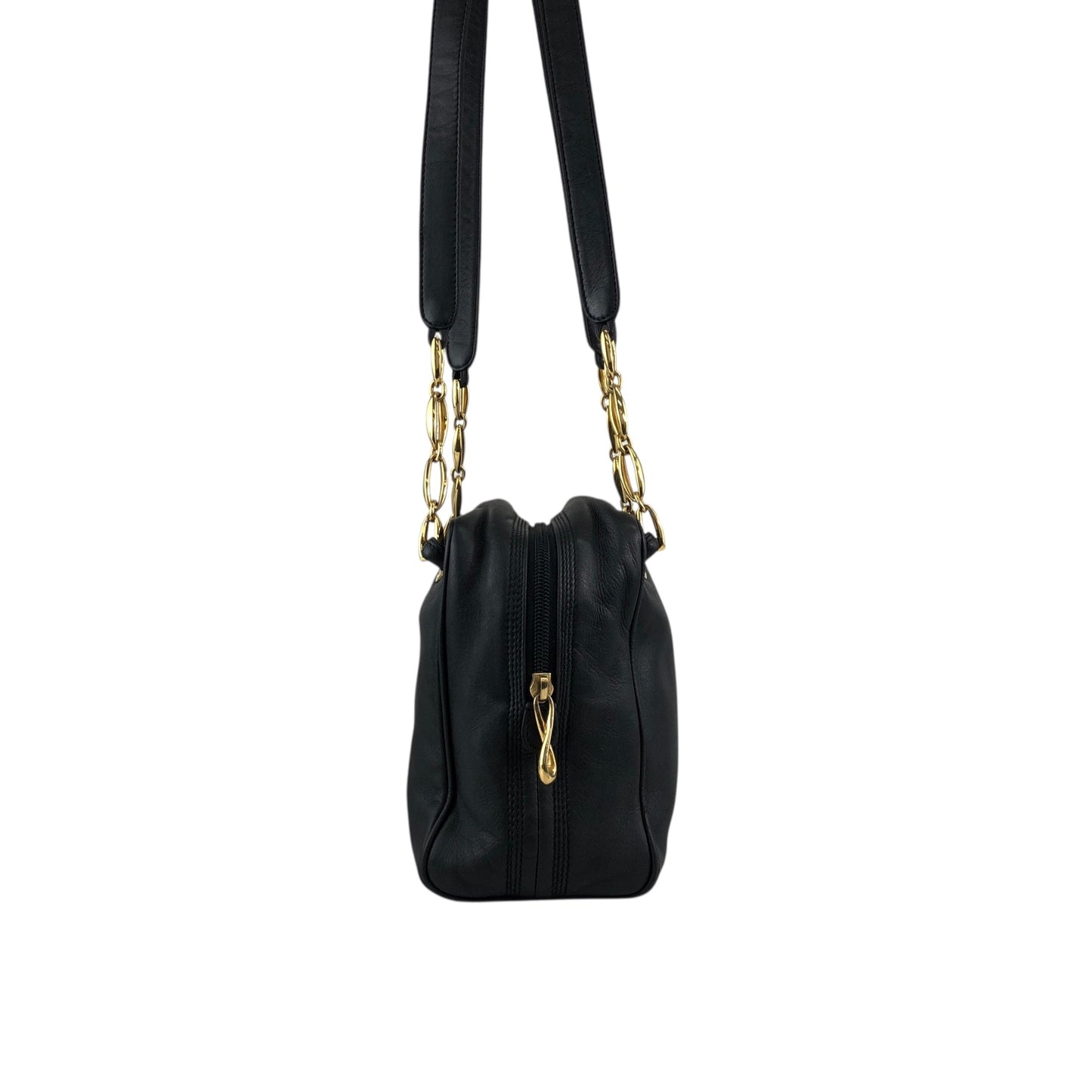 LOEWE Anagram Chain Shoulder bag Black Vintage 7ygaha