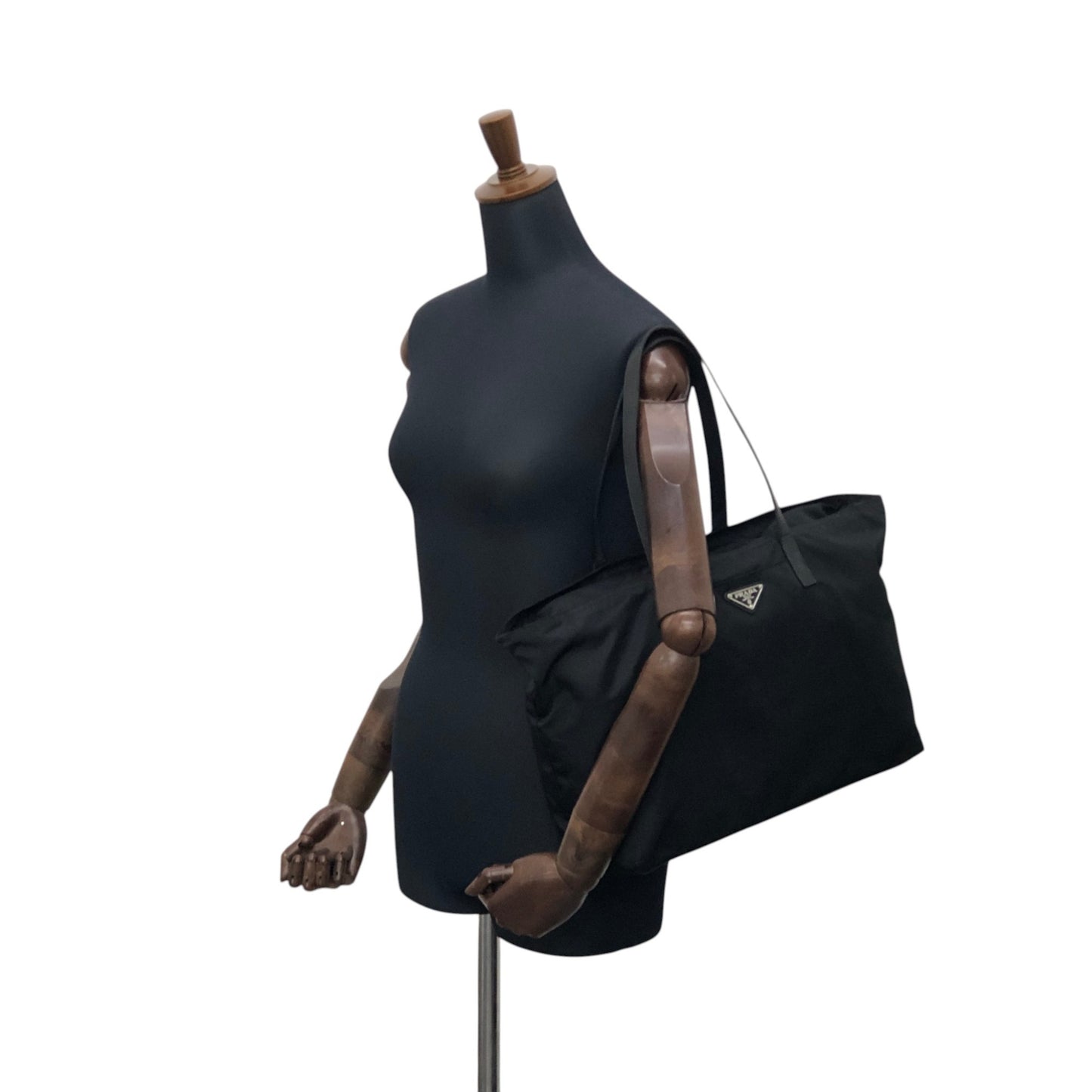 PRADA Tessuto Triangle Logo Totebag Black Vintage mbeuzk