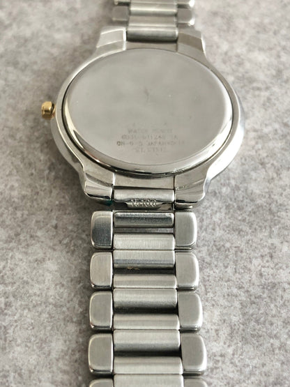 Yves Saint Laurent YSL Logo Quartz Watch Silver 6031-G11246 Vintage vcrgf8