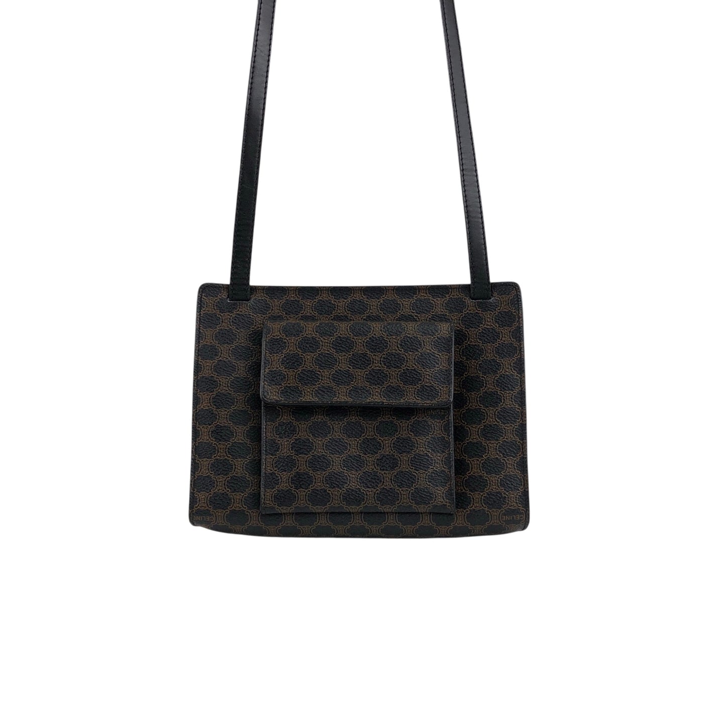 CELINE Macadam Shoulder bag Black Vintage dwm48m