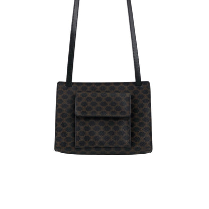CELINE Macadam Shoulder bag Black Vintage dwm48m