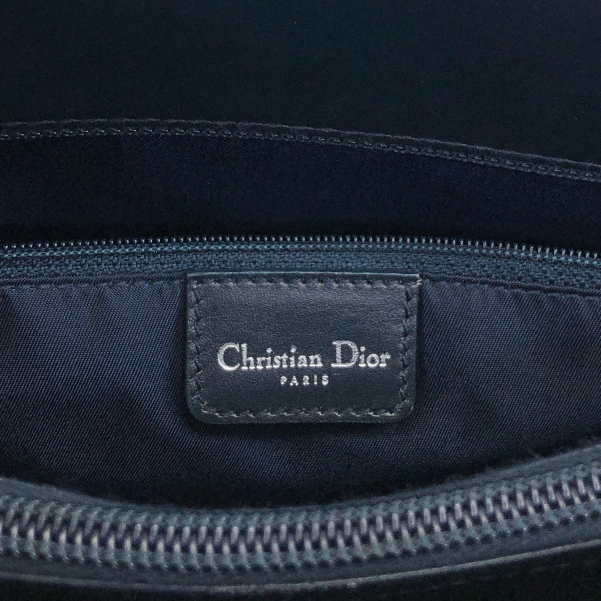 Christian Dior Trotter Front Buckle Handbag Navy Vintage nk2ius