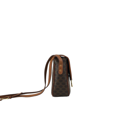 CELINE Macadam Horse Bit Shoulder bag Brown Vintage ffjd2x