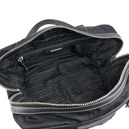 PRADA Logo Boston bag Totebag Black Vintage b57rj5