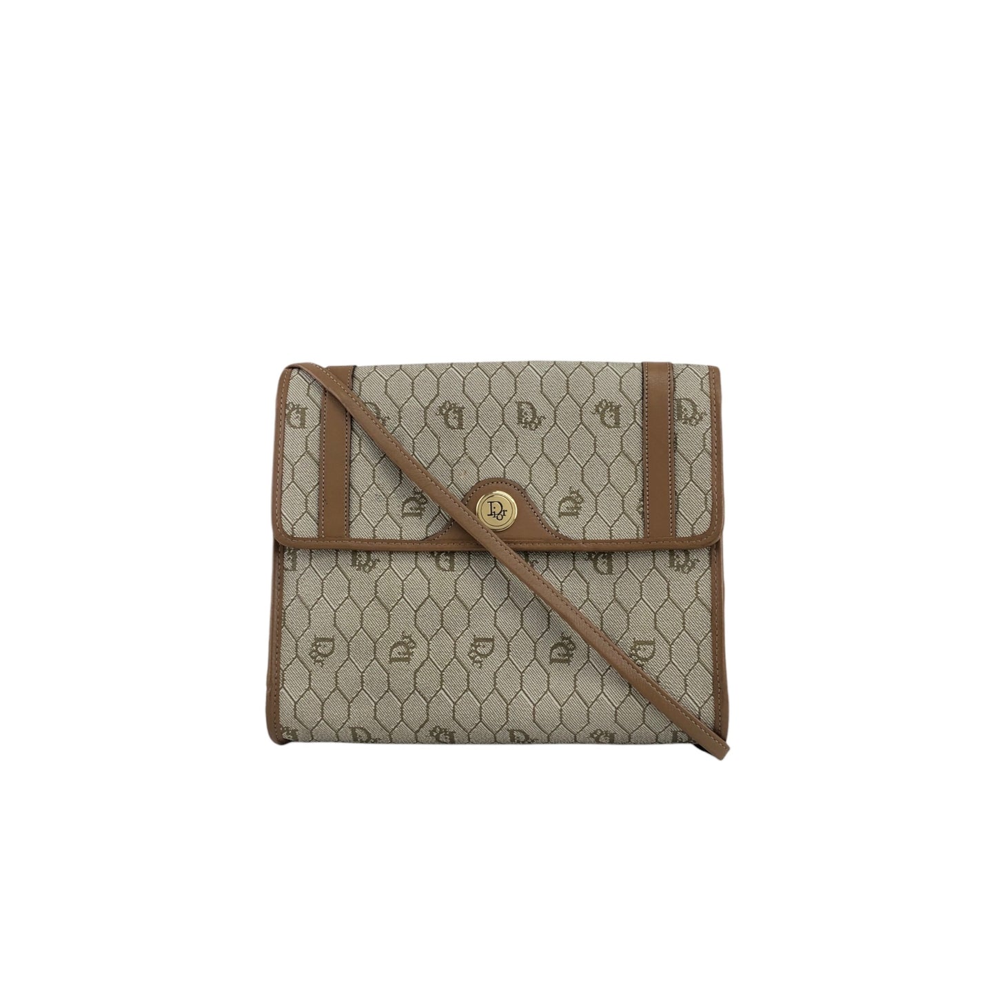 Christian Dior Honeycomb Pattern Shoulder bag Beige Vintage ygh7tx