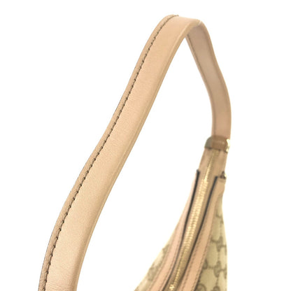 GUCCI GG Pattern Jacquard Leather Shoulder bag Hobobag Beige Vintage y4h8mn